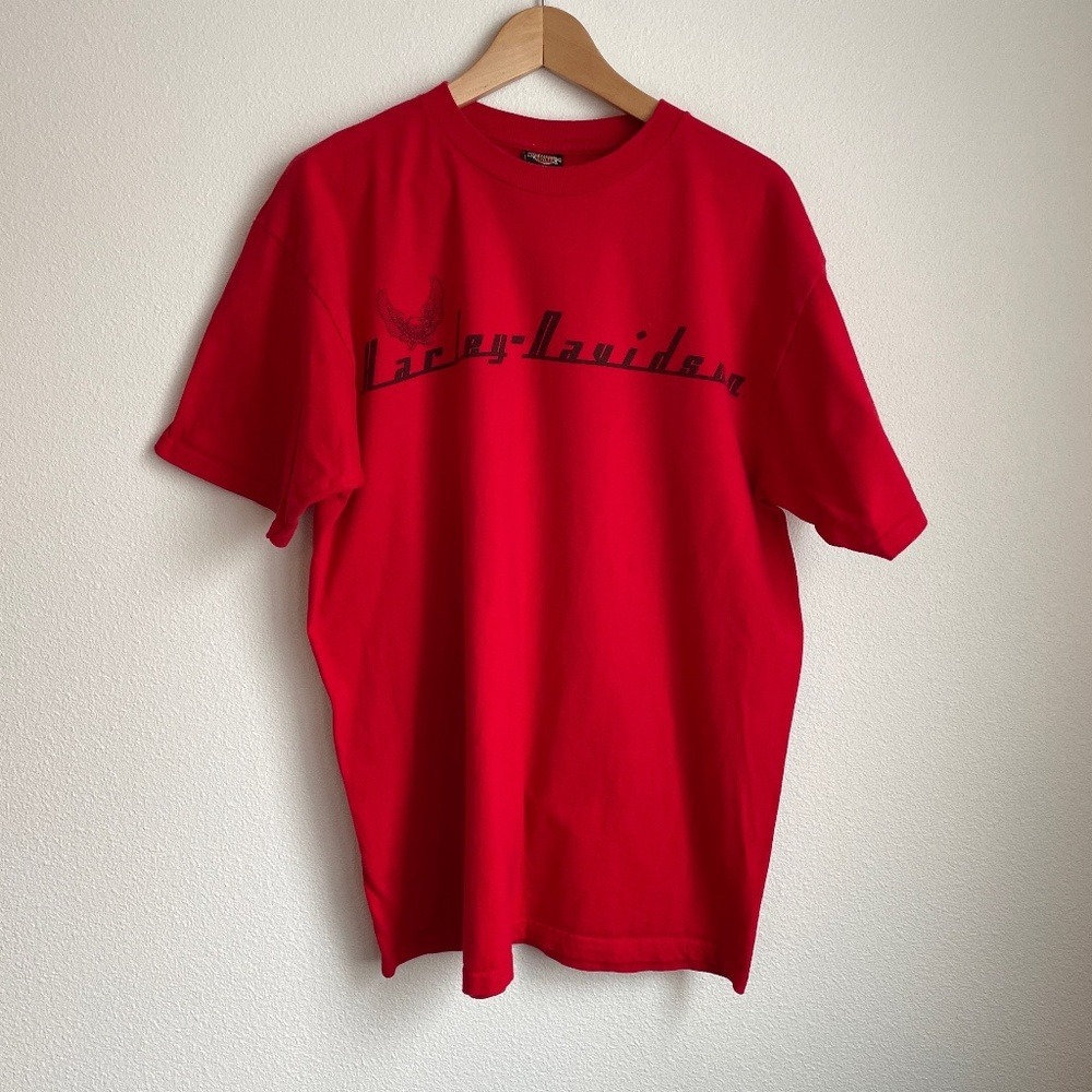 Vintage Harley-Davidson T-Shirt Mens XL Red Columbia Motorcycle Vancouver WA Y2K